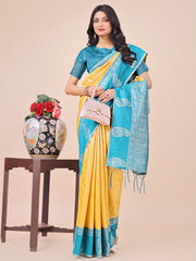 Graceful Light & Dark Pink Silk Saree with Rich Woven Border & Paisley Pallu – Perfect for Festive & Wedding Wear