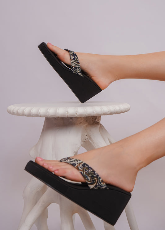 Fashion Open Back Sandal 3 inches Wedge Heels