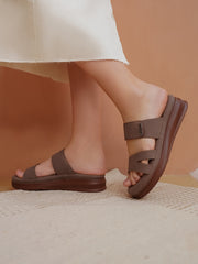 Casual Open Back Round Toe Heels