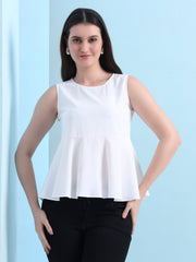 casual sleeveless solid women top