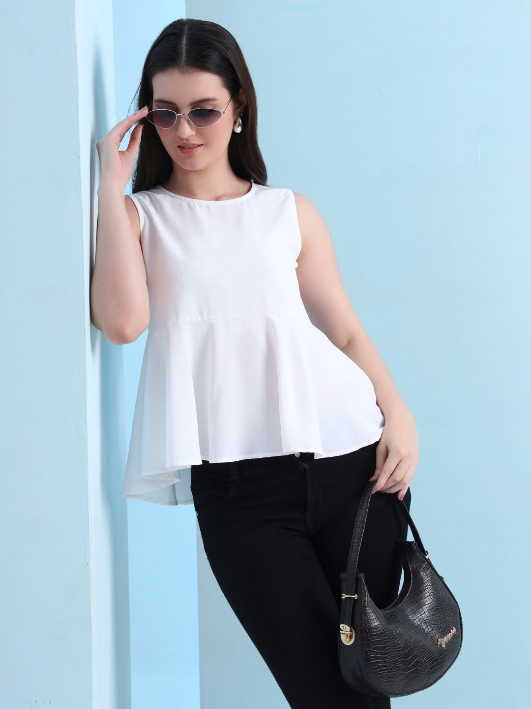 casual sleeveless solid women top