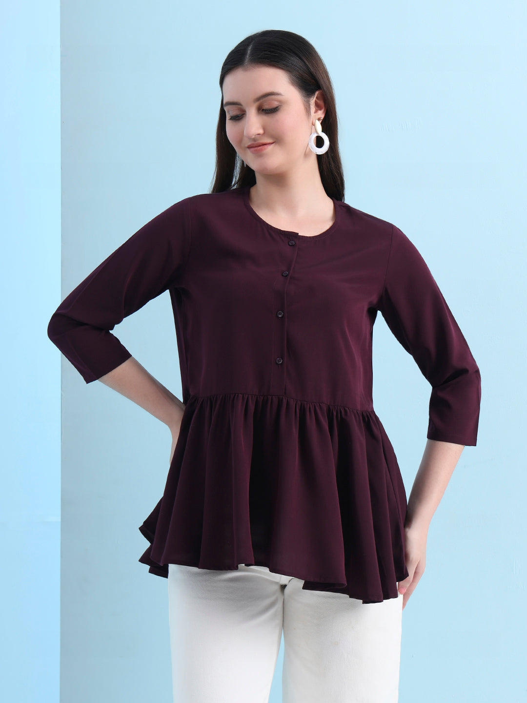 casual raglan sleeves solid women top 2