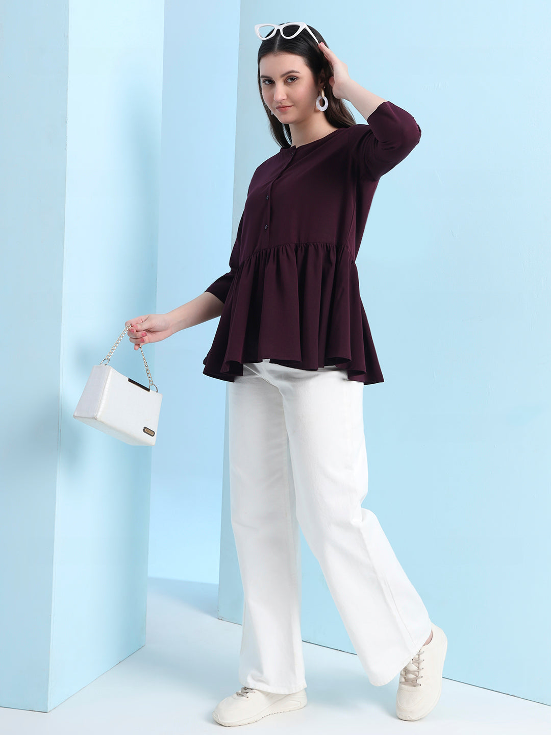 casual raglan sleeves solid women top 2