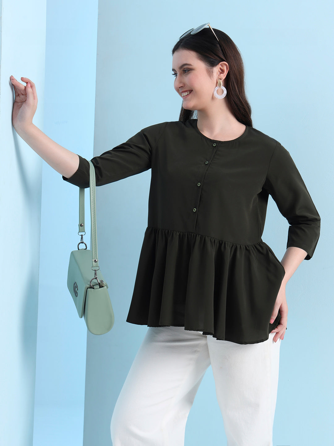 casual raglan sleeves solid women top 2