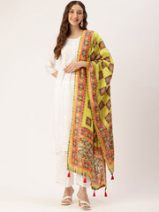Sangam - Prints Multi color Art Silk Printed Traditional Tassel Dupatta