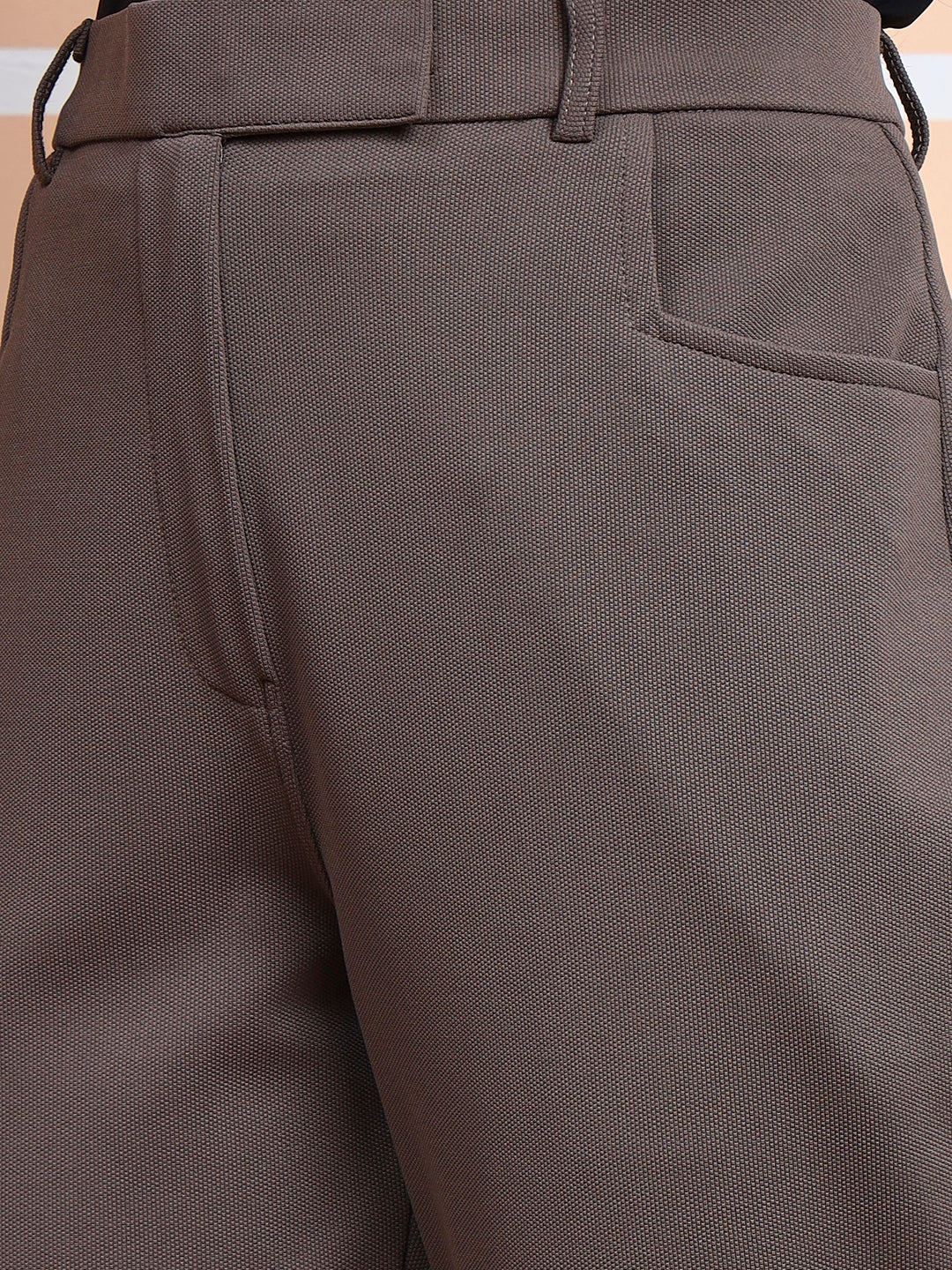 womens work straight high rise wrinkle free formal beige trousers