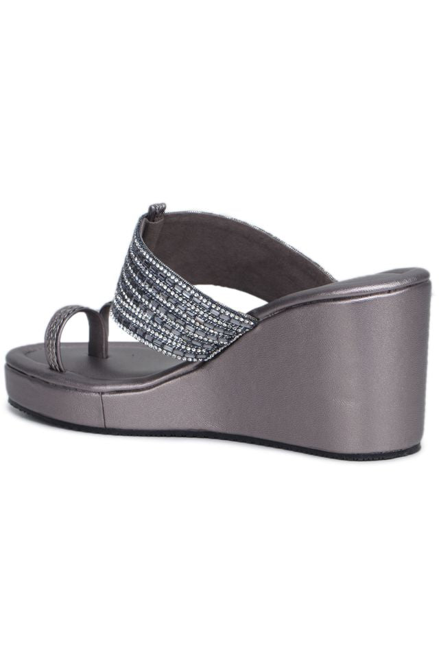 Fashion Open Back Sandal 3 inches Wedge Heels