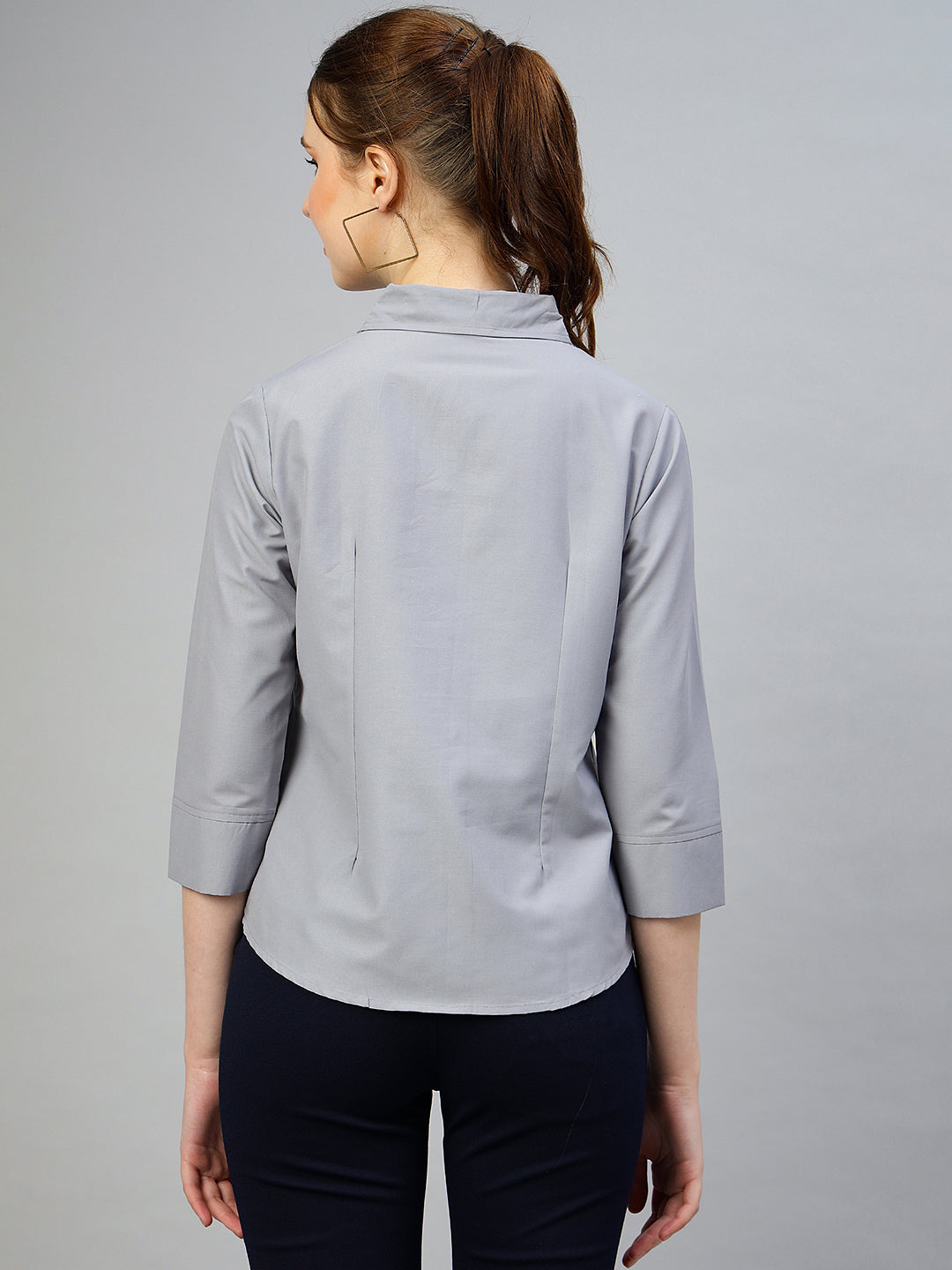 fithub spread collar opaque regular fit formal shirt