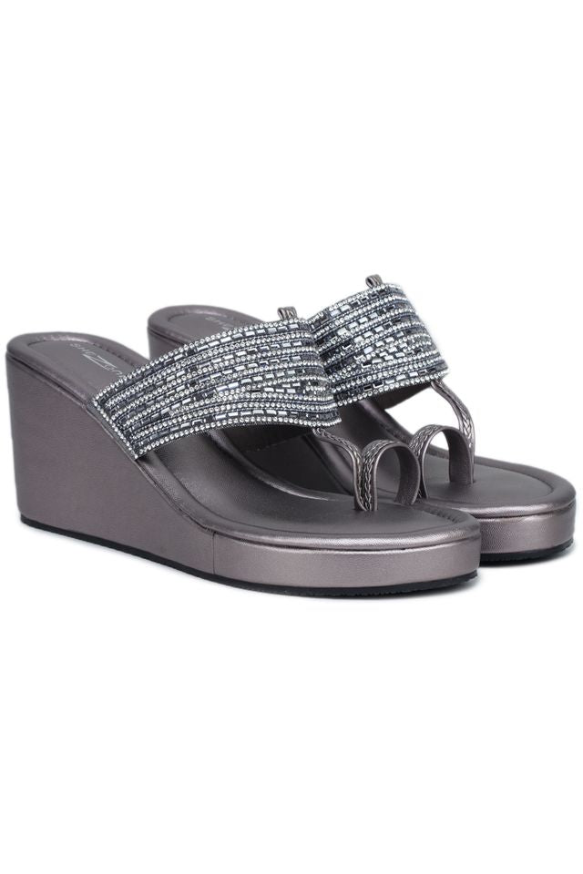 Fashion Open Back Sandal 3 inches Wedge Heels