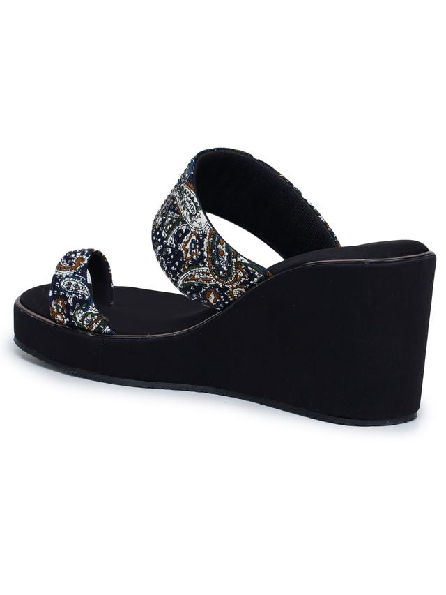 Fashion Open Back Sandal 3 inches Wedge Heels